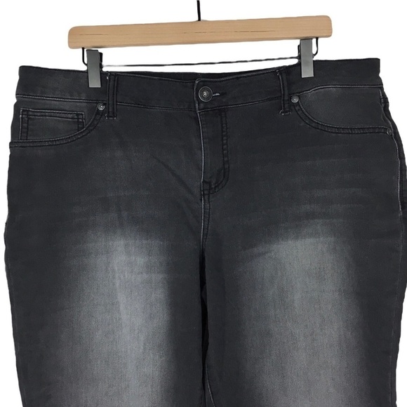 MAURICES Jeans Skinny Jeggings High Rise Faded Grey Black Wash Stretch Size XL-R - Picture 2 of 11